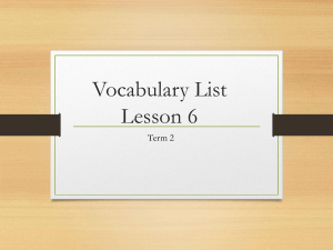Vocabulary Lesson 6 Term 2