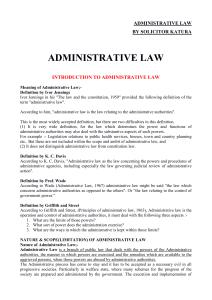 ADMINISTRATIVE LAW - BY SOLICITOR KATURA