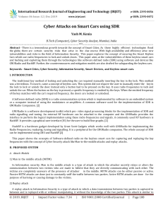 IRJET-    Cyber Attacks on Smart Cars using SDR