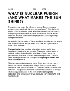 Nuclear Fusion Reading