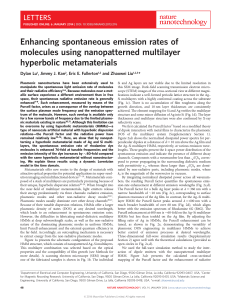Enhancing spontaneous emission rates of molecule using nanopatterned