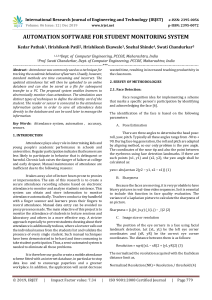 IRJET-    Automation Software for Student Monitoring System
