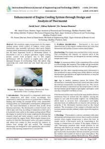 IRJET-Enhancement of Engine Cooling System through Design and Analysis of Thermostat
