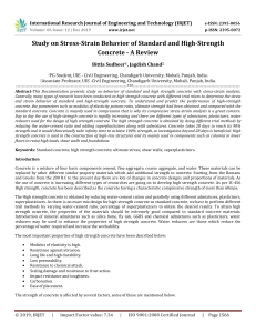 IRJET-    Study on Stress-Strain Behavior of Standard and High-Strength Concrete - A Review