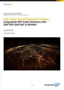 SAP Ariba Cloud Integration Gateway Integrating SAP Ariba Solutions with SAP ERP and SAP S4HANA