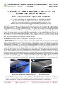 IRJET-    Rejection Analysis of Honey Comb Sandwich Panel for Advance Light Weight Helicopter