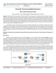 IRJET-Research Paper Firewall- Prevent Unauthorized Users