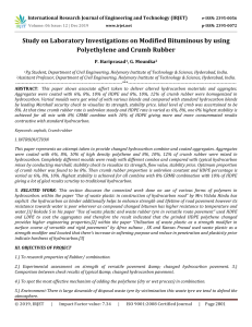 IRJET-    Study on Laboratory Investigations on Modified Bituminous by using Polyethylene and Crumb Rubber