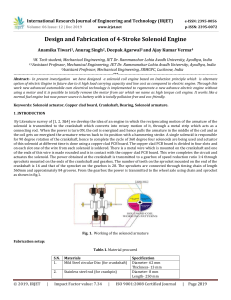 IRJET-Design and Fabrication of 4-Stroke Solenoid Engine