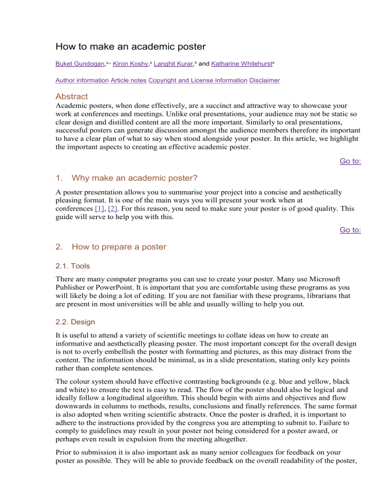 How To Make An Academic Poster