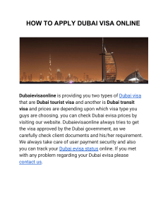 How to apply Dubai visa online