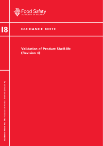 Guidance note 18 Determination of Product Shelf Life
