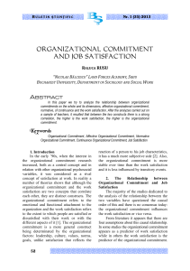 ORGANIZATIONAL COMMITMENT AND JOB SATISF