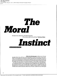 The Moral Instinct Steven Pinker