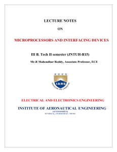 Lectures Notes 8086