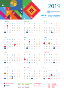2019 Calendar DAS