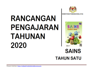 Rencana Pelajaran Sains Tahun 1: Keterampilan Ilmiah & Makhluk Hidup