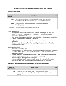 F19 RIS Rubric for Final Report Assignment