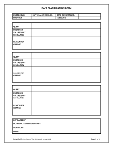 Data Clarification form template