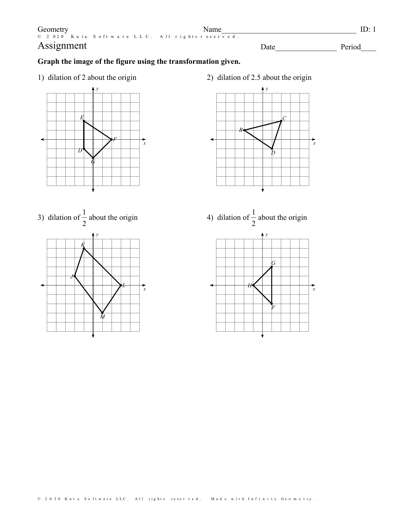 pre algebra dilations worksheet