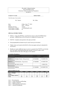 SCH4U Exam Review 2016