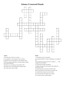 Science Crossword Puzzle