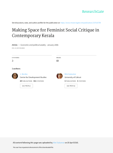 Making Space for Feminist Social Critique in Contemporary Kerala