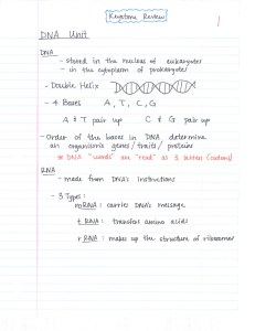 DNA Unit Notes for Keystone