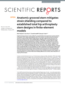 Anatomic Grooved Stem Mitigates Strain Shielding in THA