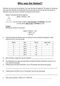 1e. Speed - Assessment Questions Lesson 2 Homework Task