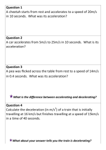 1d. Acceleration calculations Lesson 2 Numeracy Task 1