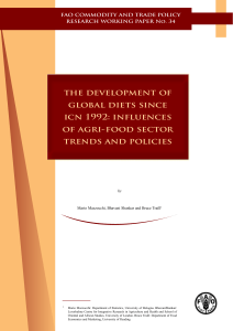 the development of global diets since ICN 1992: influences of agri-food sector trends and policies