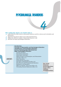 C4 Psychological Disorders