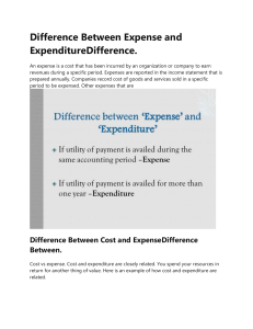 Difference Between Expense and Expenditure Difference