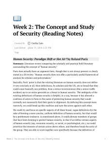 Week 2 The Concept and Study of Security (Reading Notes)