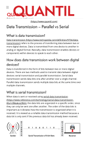Data Transmission - Parallel vs Serial Transmission