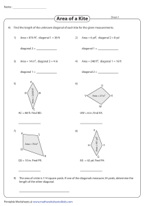Find kite diagonals from the area