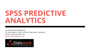 SPSS Predictive Data Analytics SPSS Data Analysis Services - Statswork