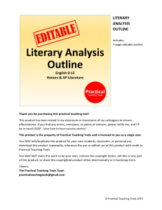 Literary Analysis Outline