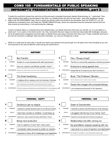 Impromptu Presentation Outline