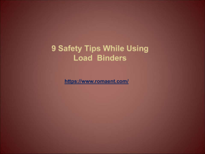 9 Safety Tips While Using Load  Binders 