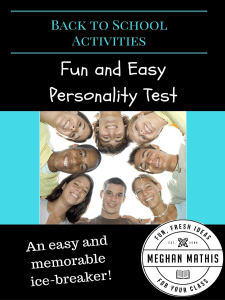 BacktoSchoolActivitiesFunFastPersonalityTest