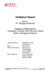 Validation report