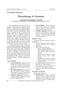 Physiotherapy in Dementia