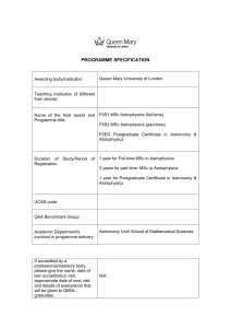 msc astrophysics programme specification 2009 QMUL