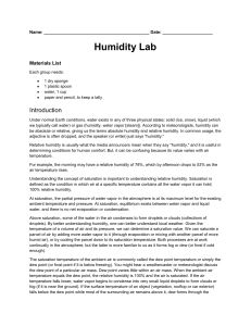 Humidity Lab