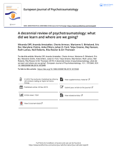 Olff2019 A decennial review of psychotraumatology what did we learn and where are we going