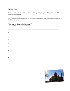 [Alphabet Soup] Prince Pondicherry