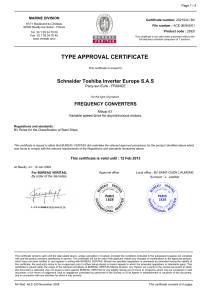 TYPE APPROVAL CERTIFICATE - Schneider Electric
