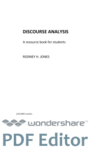 Discourse Analysis: A Resource Book for Students